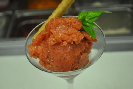 Strawberry Basil Italian Ice