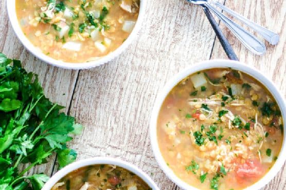 Red Lentil Soup with Chicken and Turnips